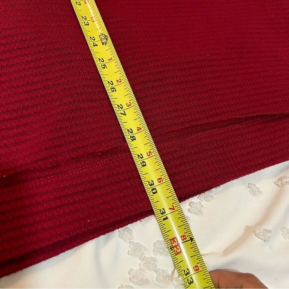 Torrid Waffle V-neck Lace Inset Pullover Sweatshirt Rhubarb Sz 4 - Picture 15 of 16